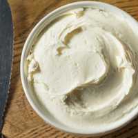 bowl of cream cheese, an important ingredient for crab dips