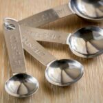 how many teaspoons in an ounce. set of measuring spoons on a table